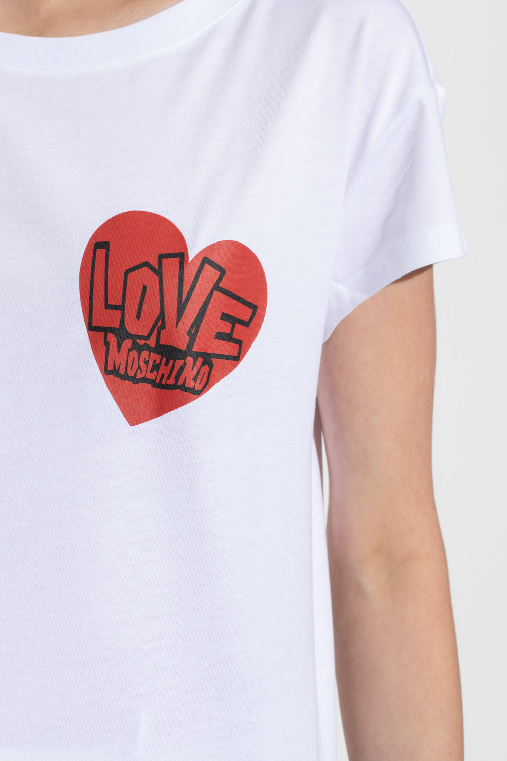 【送料&関税込】Stitching Logo T-shirt Moschino Moschino Logo embroidery t-shirt available on julian-fashion